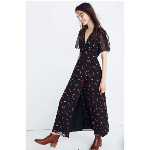 Madewell Tulip-Sleeve Maxi Dress in Sweet Blossoms - Picture 1 of 12